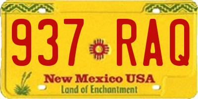 NM license plate 937RAQ