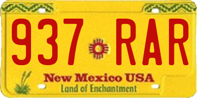 NM license plate 937RAR