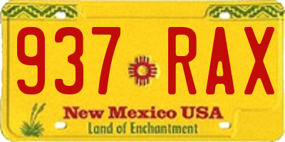 NM license plate 937RAX