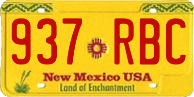 NM license plate 937RBC