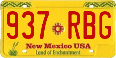 NM license plate 937RBG