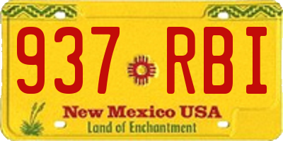 NM license plate 937RBI