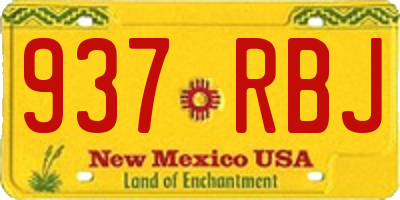 NM license plate 937RBJ