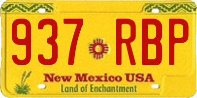 NM license plate 937RBP