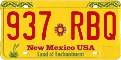 NM license plate 937RBQ