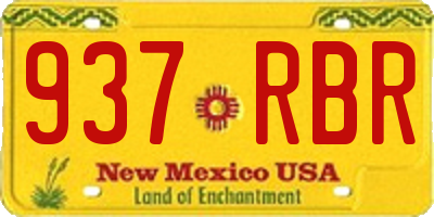 NM license plate 937RBR