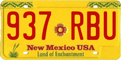 NM license plate 937RBU