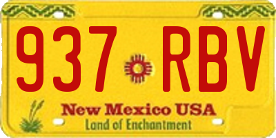 NM license plate 937RBV