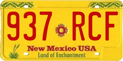 NM license plate 937RCF
