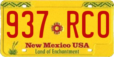 NM license plate 937RCO
