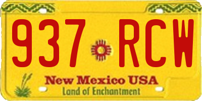 NM license plate 937RCW