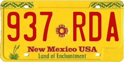 NM license plate 937RDA