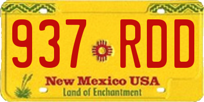 NM license plate 937RDD