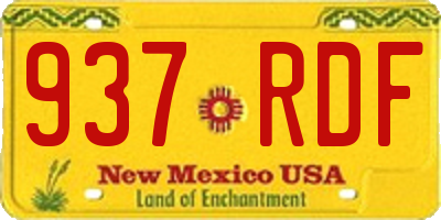 NM license plate 937RDF