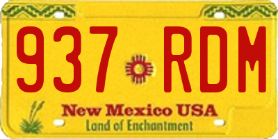 NM license plate 937RDM