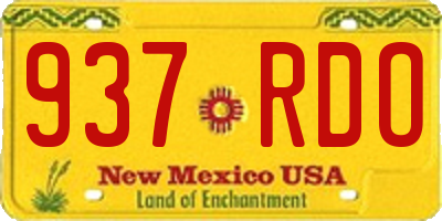 NM license plate 937RDO