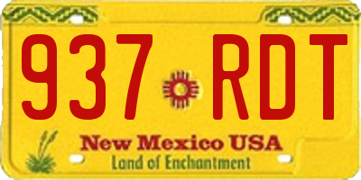 NM license plate 937RDT
