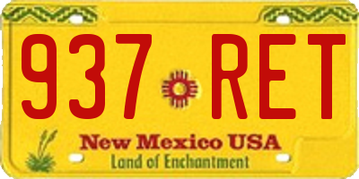 NM license plate 937RET