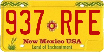 NM license plate 937RFE