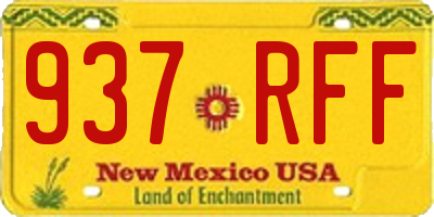 NM license plate 937RFF
