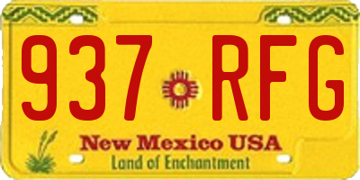 NM license plate 937RFG