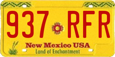 NM license plate 937RFR