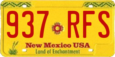 NM license plate 937RFS