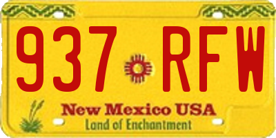 NM license plate 937RFW