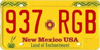 NM license plate 937RGB