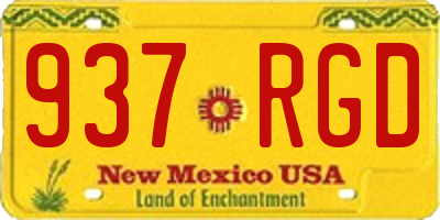 NM license plate 937RGD