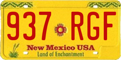 NM license plate 937RGF