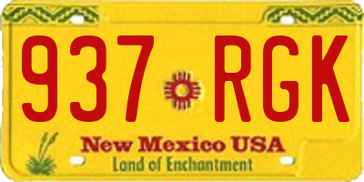 NM license plate 937RGK
