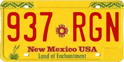 NM license plate 937RGN
