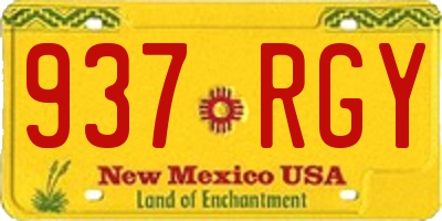 NM license plate 937RGY