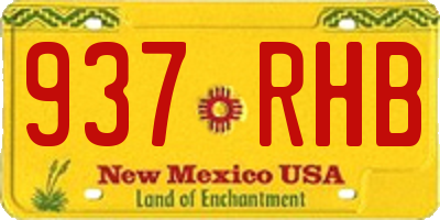 NM license plate 937RHB