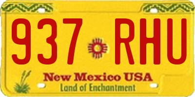NM license plate 937RHU