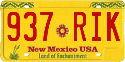 NM license plate 937RIK