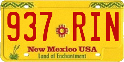 NM license plate 937RIN
