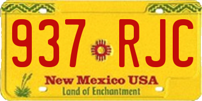 NM license plate 937RJC