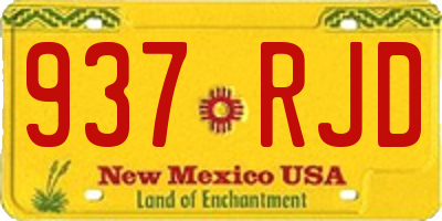 NM license plate 937RJD