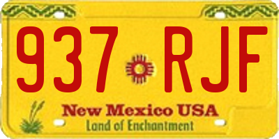 NM license plate 937RJF