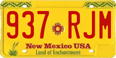 NM license plate 937RJM