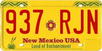NM license plate 937RJN
