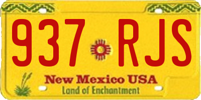 NM license plate 937RJS