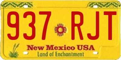 NM license plate 937RJT
