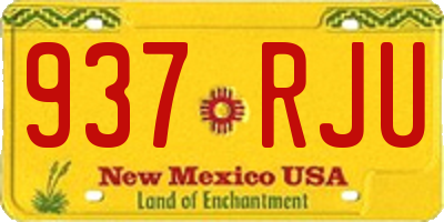 NM license plate 937RJU