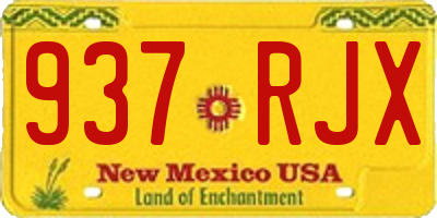 NM license plate 937RJX