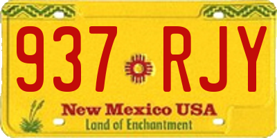NM license plate 937RJY