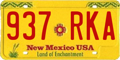 NM license plate 937RKA