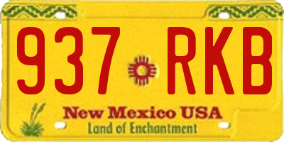 NM license plate 937RKB